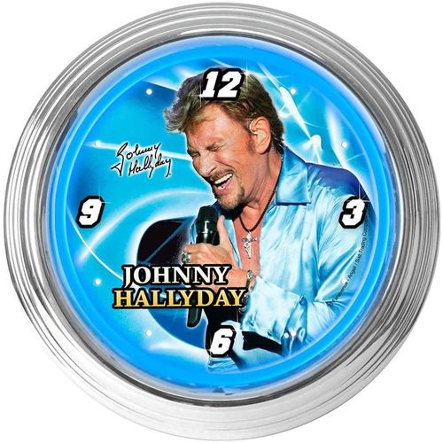 Maison & Déco Horloges Sud Trading Horloge Néon bleu Johnny Hallyday Bleu