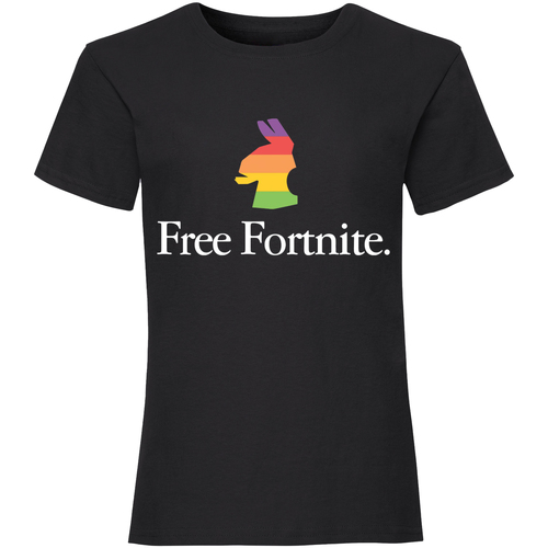 Vêtements Fille T-shirts manches longues Free Fortnite  Noir