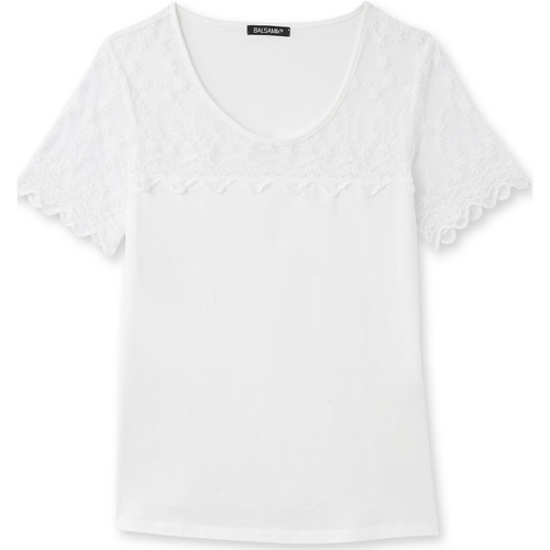 T-shirts & Polos Charmance Tee-shirt avec résille brodée blanccass - Vêtements T-shirts & Polos Femme 41 