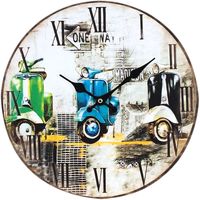 Maison & Déco Horloges Retro Pendule en bois Scooter 33 cm Multicolore