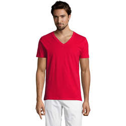 Vêtements Homme T-shirts manches courtes Sols Master camiseta hombre cuello pico Rojo