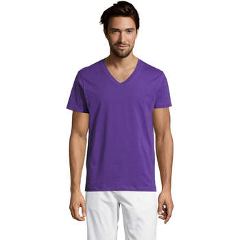 Vêtements Homme T-shirts manches courtes Sols Master camiseta hombre cuello pico Violet