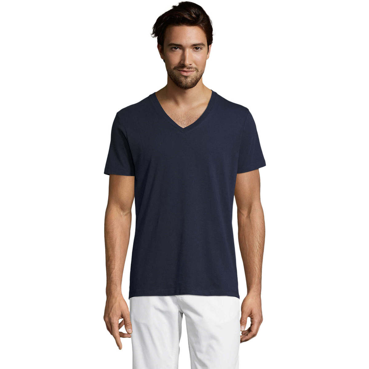 Vêtements Homme T-shirts manches courtes Sols Master camiseta hombre cuello pico Bleu