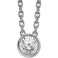 Montres & Bijoux Femme Colliers / Sautoirs Brillaxis Collier  diamant serti clos 0.08ct or gris Blanc