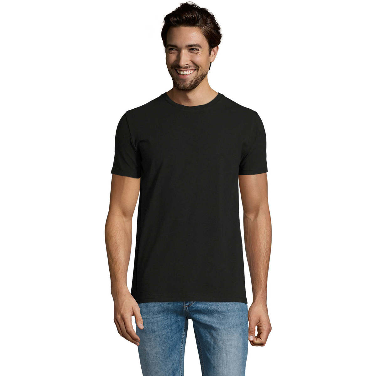 Vêtements Homme T-shirts manches courtes Sols Camiserta de hombre de cuello redondo Noir