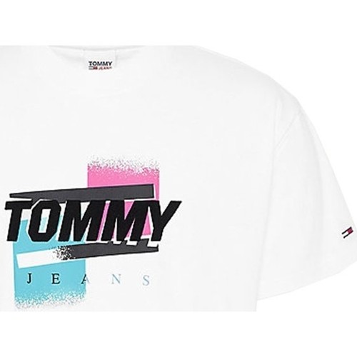Vêtements Homme T-shirts & Polos Tommy Jeans T shirt  Ref 53432 YBR blanc Blanc