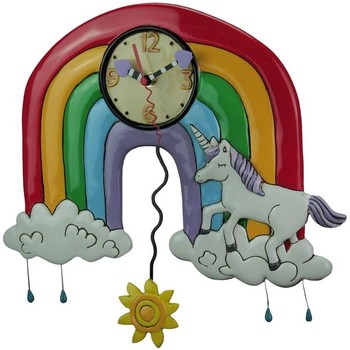 Tables de chevet Horloges Enesco Pendule en forme d'Arc en ciel et Licorne Multicolore