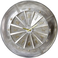 Douceur d intérieur Horloges Item International Pendule en métal forme Réacteur Gris