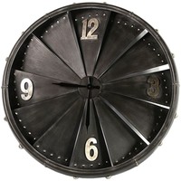 Maison & Déco Horloges Decostar Pendule en métal Vintage 80 x 80 cm - à suspendre Noir