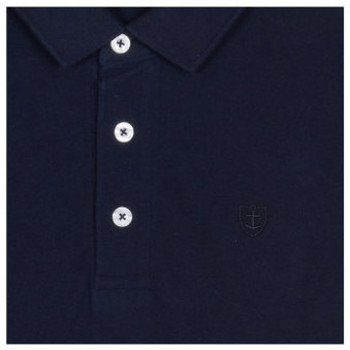Mariner Polo en pur coton manches courtes et logo brodé Bleu