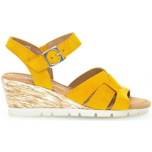 Sandales et Nu-pieds Gabor velours talonJaune - Chaussures Sandale Femme 125 