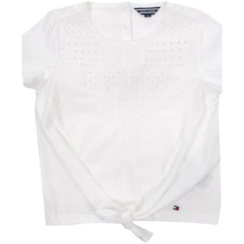 Vêtements Fille T-shirts manches courtes black tommy Hilfiger  Blanc