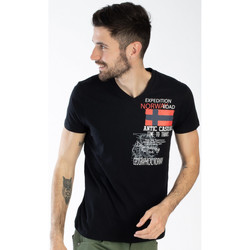 Vêtements Homme tommy hilfiger ivy cable sweater Geographical Norway T-shirt JIXI - col V - imprimé Noir
