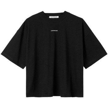 Vêtements Femme T-shirts & Polos Calvin Klein Jeans T shirt boyfriend  femme Ref 53523 BEH noir Noir