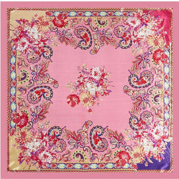 Accessoires textile Echarpes / Etoles / Foulards Alberto Cabale Grand carré de Soie Pink India Zoé Multicolore
