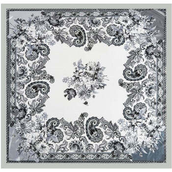 Accessoires textile Echarpes / Etoles / Foulards Alberto Cabale Grand carré de Soie White Grey Bandana Zoé 