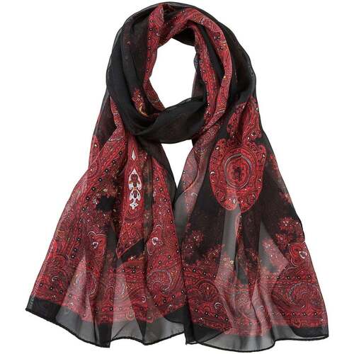 Accessoires textile Femme Echarpes / Etoles / Foulards Alberto Cabale Voile de Soie Red Black Véra Noir Noir