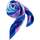 Rose is in the air Echarpes / Etoles / Foulards Alberto Cabale Petit carré de Soie Purple Blue Navy Cléo Multi couleur Multicolore