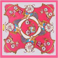 Accessoires textile Femme Echarpes / Etoles / Foulards Alberto Cabale Petit carré de Soie Pink Cléo Multicolore