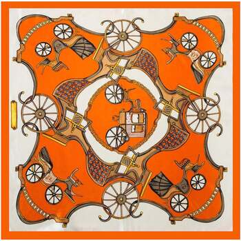 Accessoires textile Femme Echarpes / Etoles / Foulards Alberto Cabale Petit carré de Soie Orange Cream Cléo 
