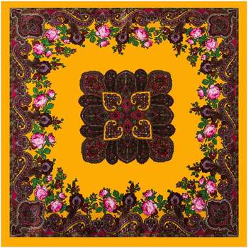 Accessoires textile Femme Echarpes / Etoles / Foulards Alberto Cabale Petit carré de Soie Orange Brown Cléo Multicolore