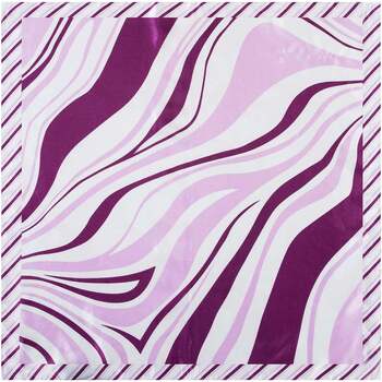 Accessoires textile Echarpes / Etoles / Foulards Alberto Cabale Petit carré de Soie Cream Purple Cléo 