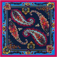 Accessoires textile Echarpes / Etoles / Foulards Alberto Cabale Petit carré de Soie Blue Navy Fuschia Cléo Multicolore