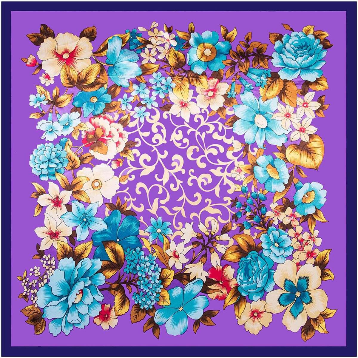 Accessoires textile Femme Echarpes / Etoles / Foulards Alberto Cabale Grand carré de Soie Purple Blue Zoé Violet Violet