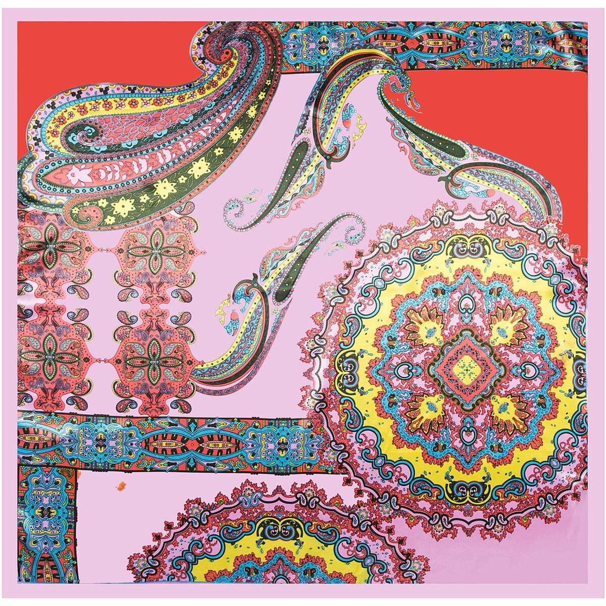 Accessoires textile Femme Echarpes / Etoles / Foulards Alberto Cabale Grand carré de Soie Pink Orange Yello Zoé Multi couleur Multicolore