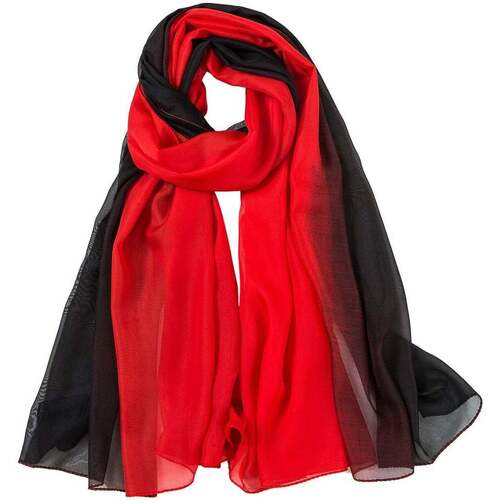 Vêtements Femme Paréos Alberto Cabale Paréo de Soie Red Black Marina Rouge Rouge