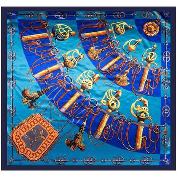 Accessoires textile Echarpes / Etoles / Foulards Alberto Cabale Grand carré de Soie Blue Navy Zoé 