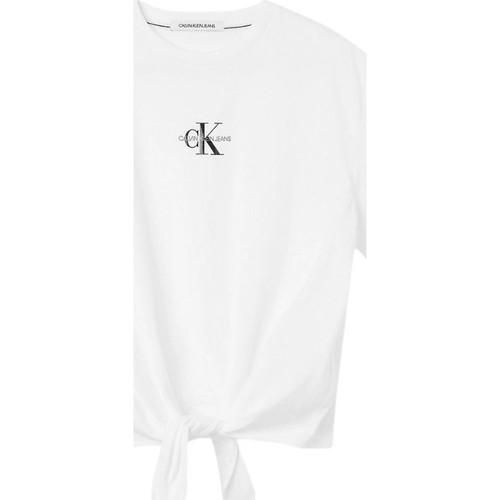 Vêtements Femme T-shirts & Polos Calvin Klein Jeans T shirt Calvin Klein femme Ref 53553 YAF blanc Blanc