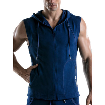 Vêtements Homme Vestes de survêtement Code 22 Veste sans manches à capuche Force Code22 Bleu Marine