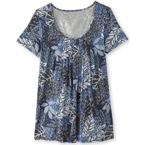Vêtements Tee-shirts T-shirts & Polos Daxon by  - Tunique maille avec plis Bleu