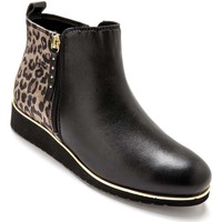 Chaussures Femme Boots Pediconfort Boots avec double glissière noirimplopard