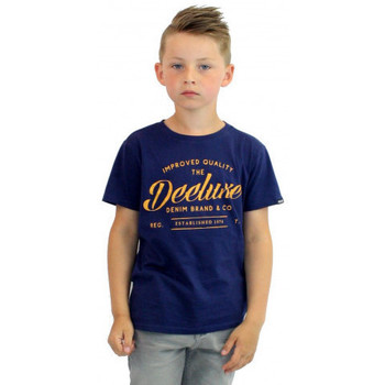 Vêtements Enfant Tapis de bain Deeluxe Tee shirt junior  à texte - 10 ANS Bleu