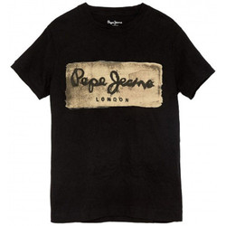 Vêtements Enfant T-shirts & Polos Pepe jeans Tee-shirt junior PEPE JEANS noir Golders DLX PB501433 Noir
