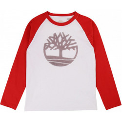 Vêtements Enfant T-shirts & Polos Timberland Tee-shirt junior  manche longue rouge/blanc Blanc