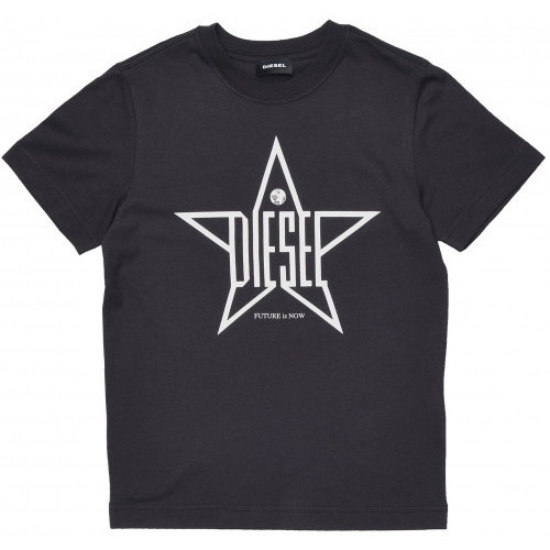 Vêtements  Diesel Tee-shirt juniornoir manche courte Noir - Vêtements T-shirts & Polos Enfant 34 