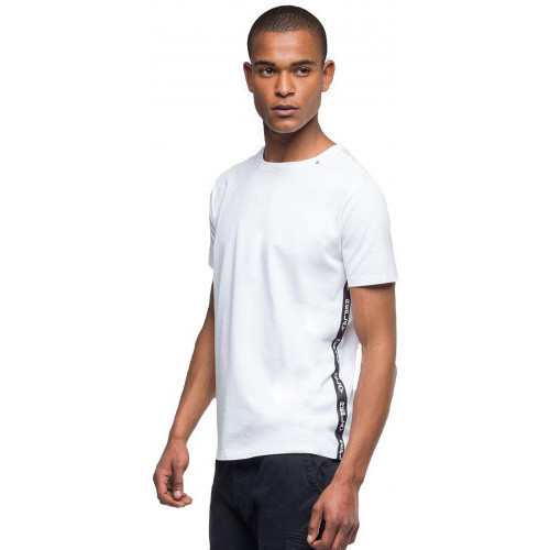 Vêtements Homme Pantoufles / Chaussons Replay Tee shirt homme  Blanc à bande - S Blanc