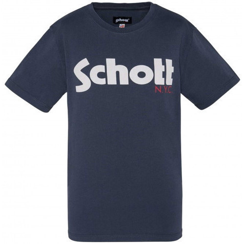Vêtements Enfant T-shirts & Polos Schott Tee shirt SCHOTT junior bleu marine TSIDOLICB - 10 ANS Bleu