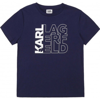 Vêtements Enfant T-shirts & Polos Karl Lagerfeld Tee shirt junior  bleu marine Z25253 - 10 ANS Bleu