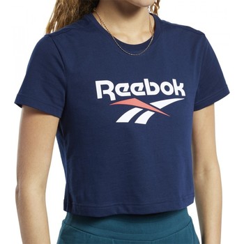 Vêtements Femme T-shirts manches courtes Reebok Sport Cl F Vector Crop Tee Bleu
