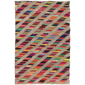 Maison & Déco Tapis Unamourdetapis Tapis kilim Rainbow Jute Et Fil Recycle Multicolore 80x150 cm Multicolore