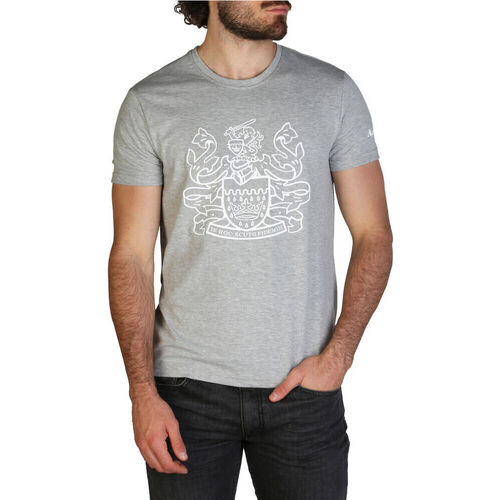 Vêtements Homme Short-sleeved Crew-neck T-shirt In Cotton Jersey With Logo On The Chest Aquascutum - qmt002m0 Gris