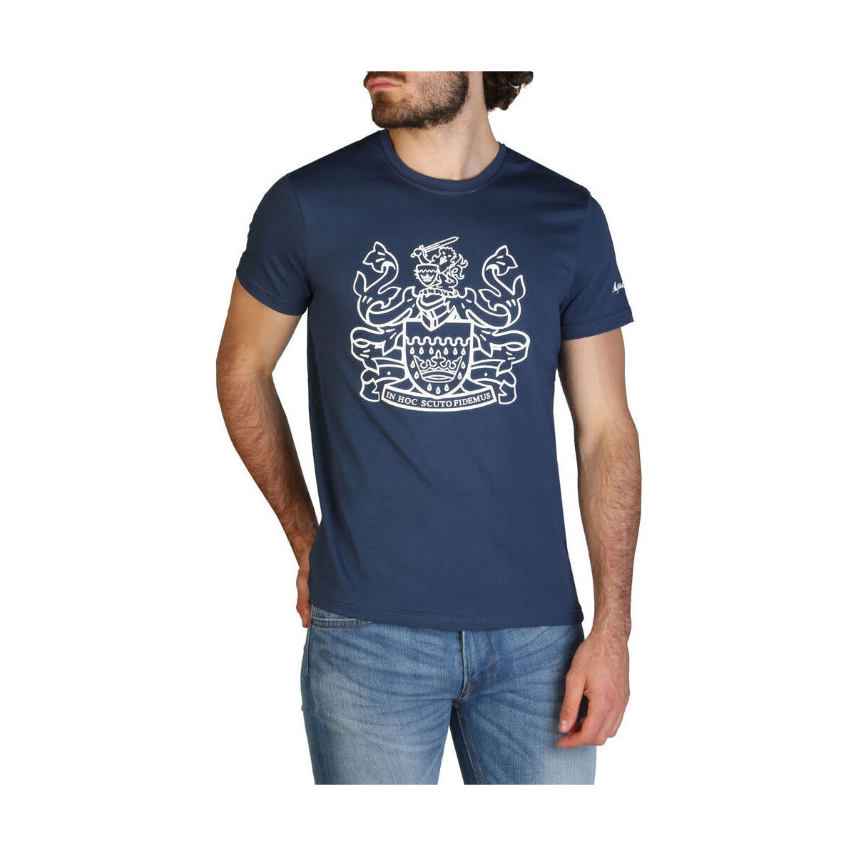 Vêtements Homme T-shirts manches courtes Aquascutum - qmt002m0 Bleu