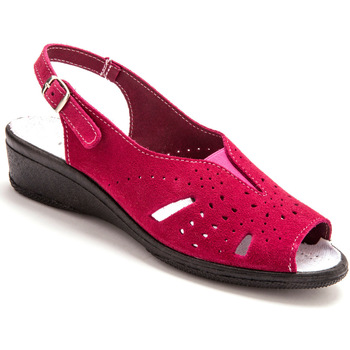 Chaussures Femme Sandales et Nu-pieds Daxon by  - Sandales cuir velours grande largeur Rose