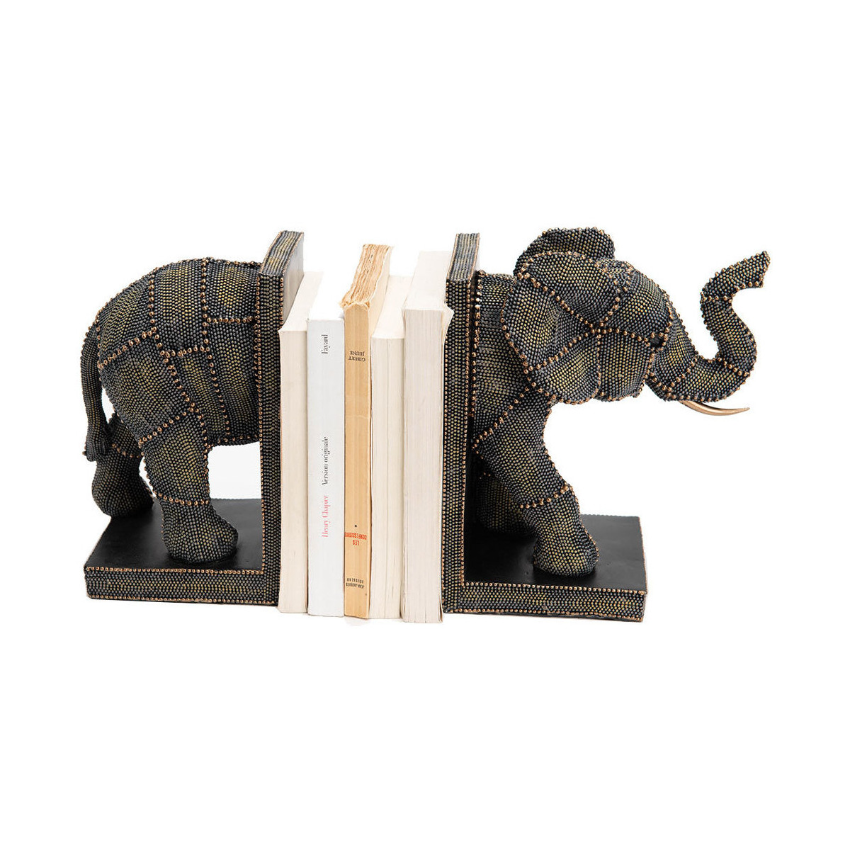 Maison & Déco Portes revues Amadeus Stop-livres Elephant en résine Doré