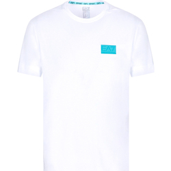 Vêtements Homme T-shirts manches courtes Ea7 Emporio embroidered-logo Armani 3KPT50 PJAMZ Blanc