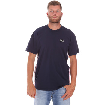 Vêtements Homme T-shirts manches courtes Ea7 Emporio embroidered-logo Armani 3KPT13 PJ02Z Bleu